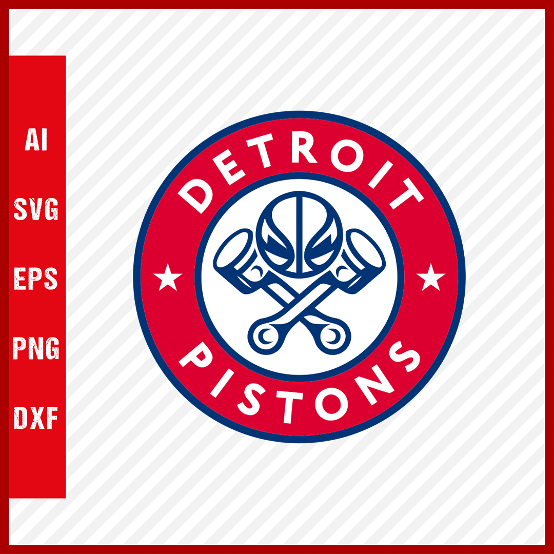 NBA Detroit Pistons Logo Basketball Team Svg Cut Files Basketball Clipart