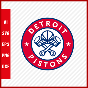 NBA Detroit Pistons Logo Basketball Team Svg Cut Files Basketball Clipart