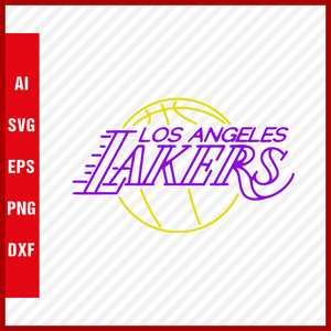 NBA Los Angeles Lakers Logo Svg Cut Files Basketball Clipart