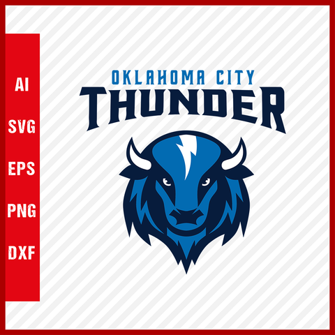 NBA Oklahoma City Thunder Logo Svg Cut Files Basketball Clipart