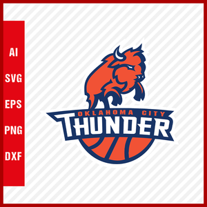 NBA Oklahoma City Thunder Logo Svg Cut Files Basketball Clipart