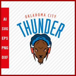 NBA Oklahoma City Thunder Logo Svg Cut Files Basketball Clipart