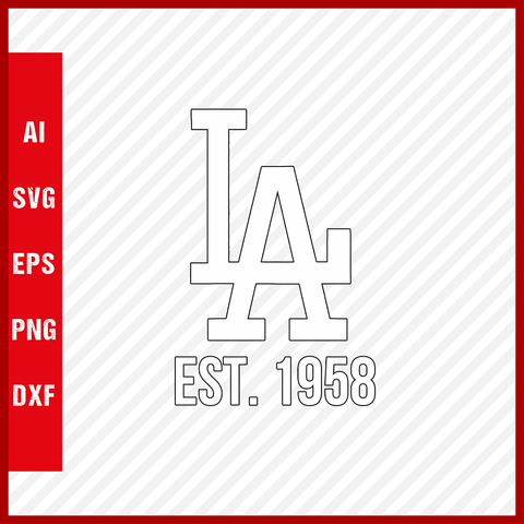 Los Angeles Dodgers Logo MLB Svg Cut Files Baseball Clipart