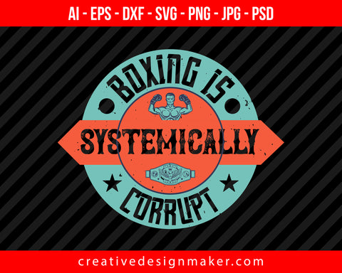 Boxing is systemically corrupt Print Ready Editable T-Shirt SVG Design!