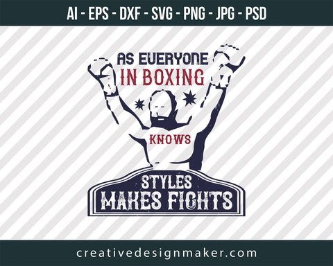 As everyone in boxing knows, styles makes fights Print Ready Editable T-Shirt SVG Design!