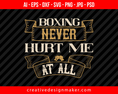 Boxing never hurt me at all Print Ready Editable T-Shirt SVG Design!