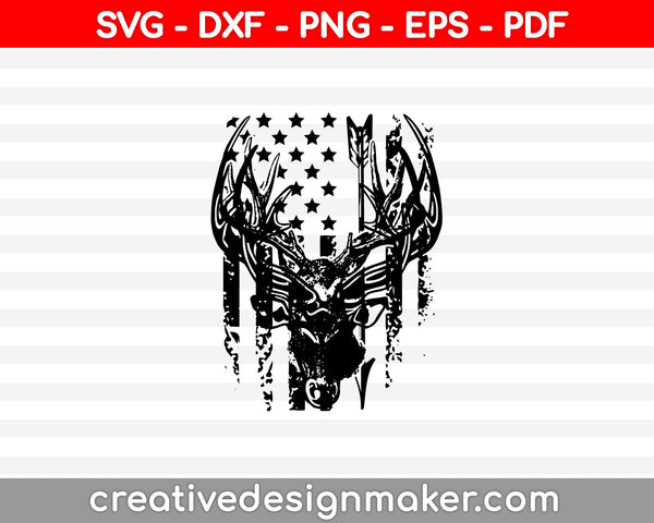 Distressed American Flag SVG PNG Cutting Printable Files