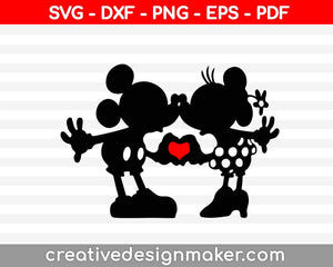 Mickey Mouse Minnie Love svg dxf png eps pdf File For Cameo And Printable Files