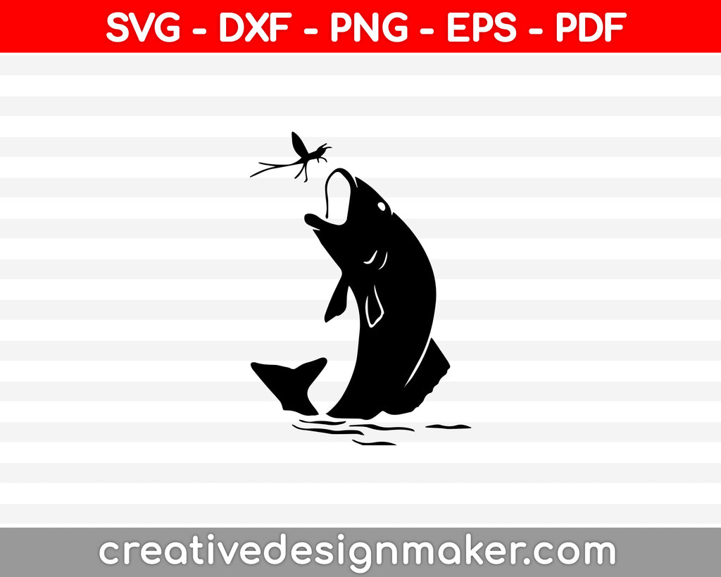 Eat fish SVG, DXF, PNG, EPS, PDF Printable Files – Creativedesignmaker