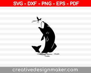 Eat fish SVG, DXF, PNG, EPS, PDF Printable Files
