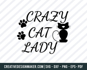 razy Cat Lady Design Svg Dxf Eps Png files for Cricut, Silhouette, Cat Svg Dxf Png Eps Pdf Printable Files