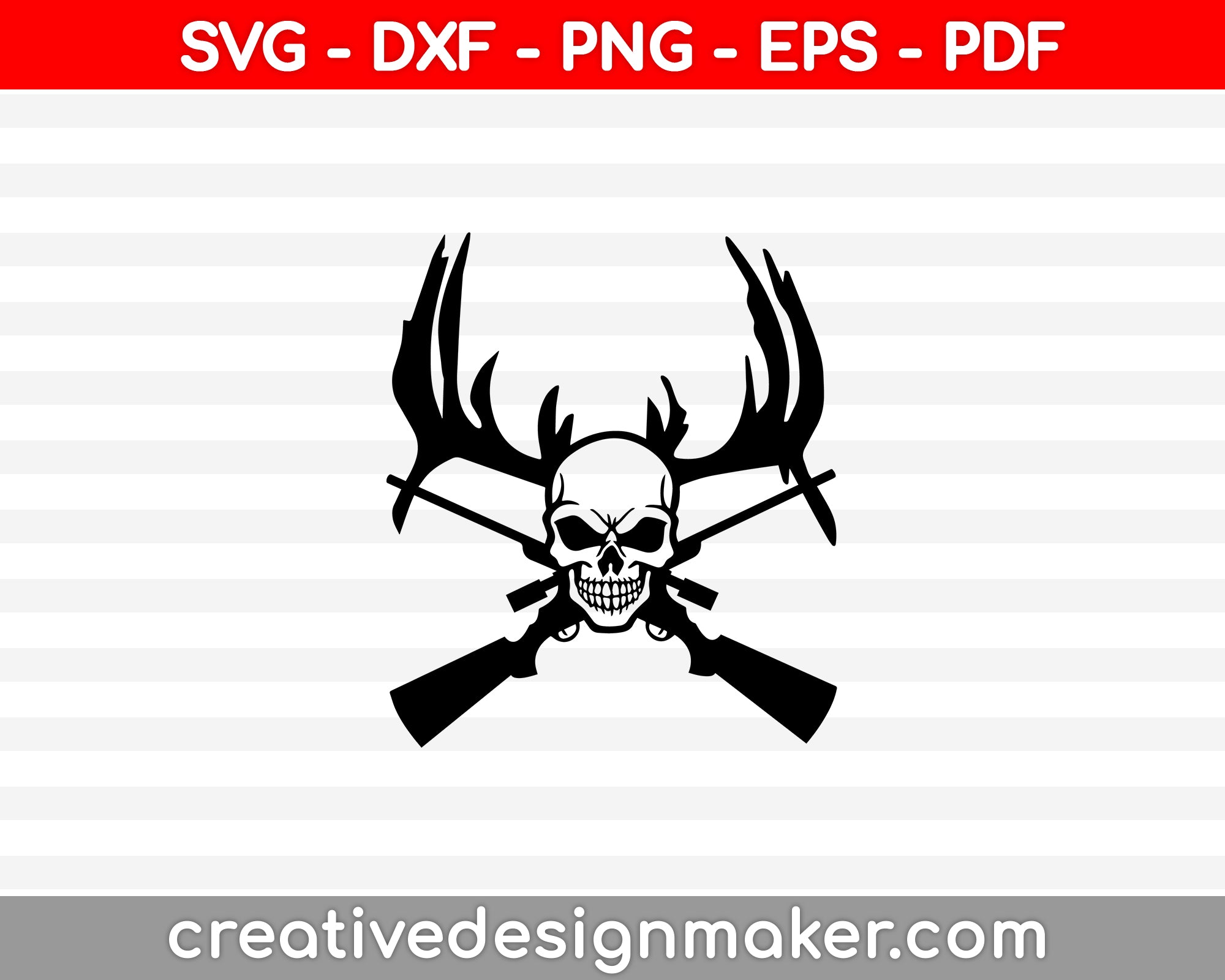 Buck Head Deer Hunting SVG PNG Cutting Printable Files