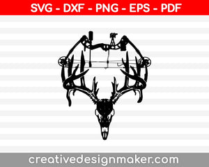 Deer Hunting Bow SVG PNG Cutting Printable Files
