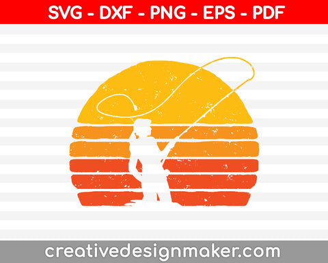 Girls Fishing SVG, DXF, PNG, EPS, PDF Printable Files