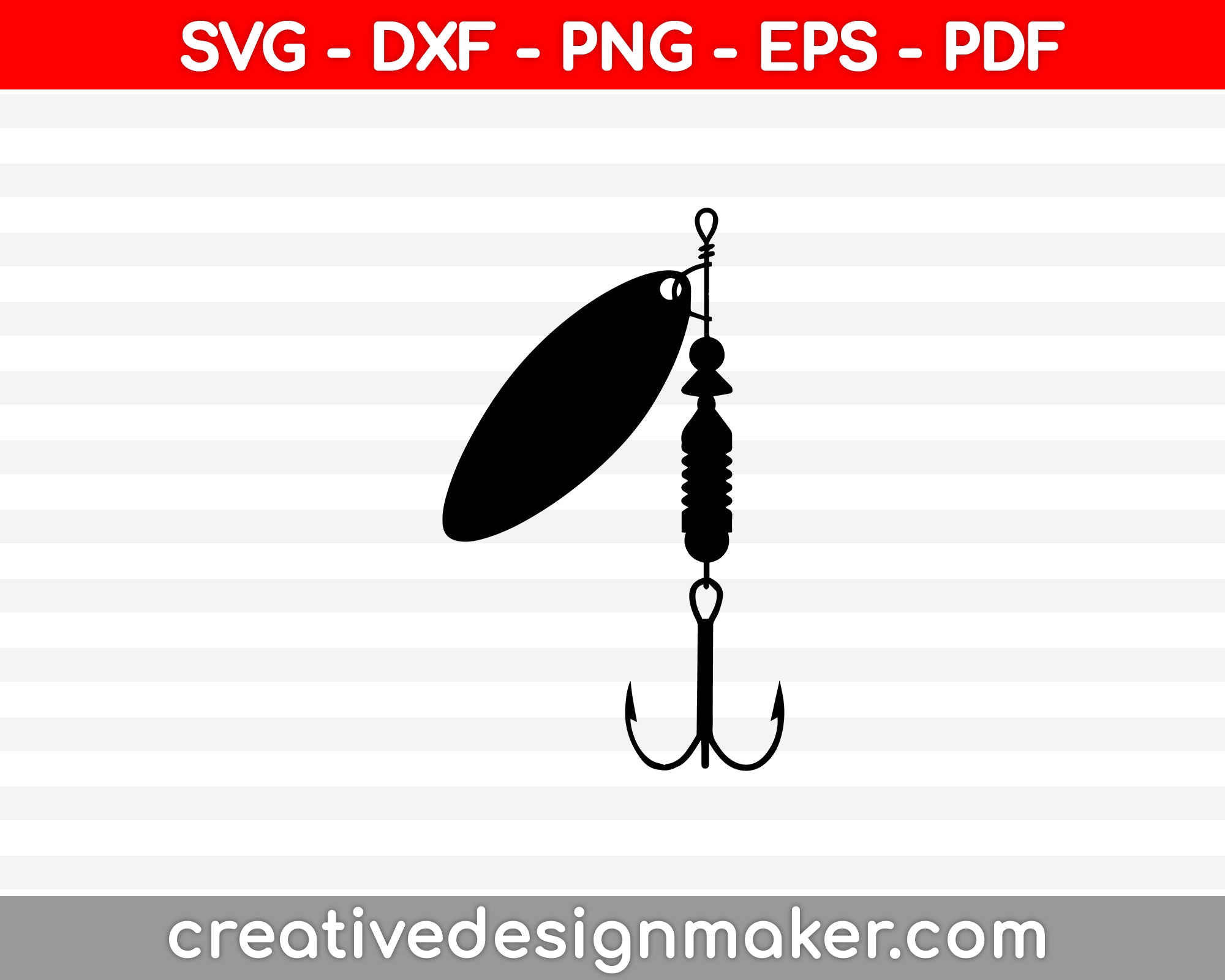 Fishing Hook SVG, DXF, PNG, EPS, PDF Printable Files