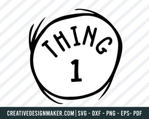 Thing 1 svg dxf png eps pdf File For Cameo And Printable Files
