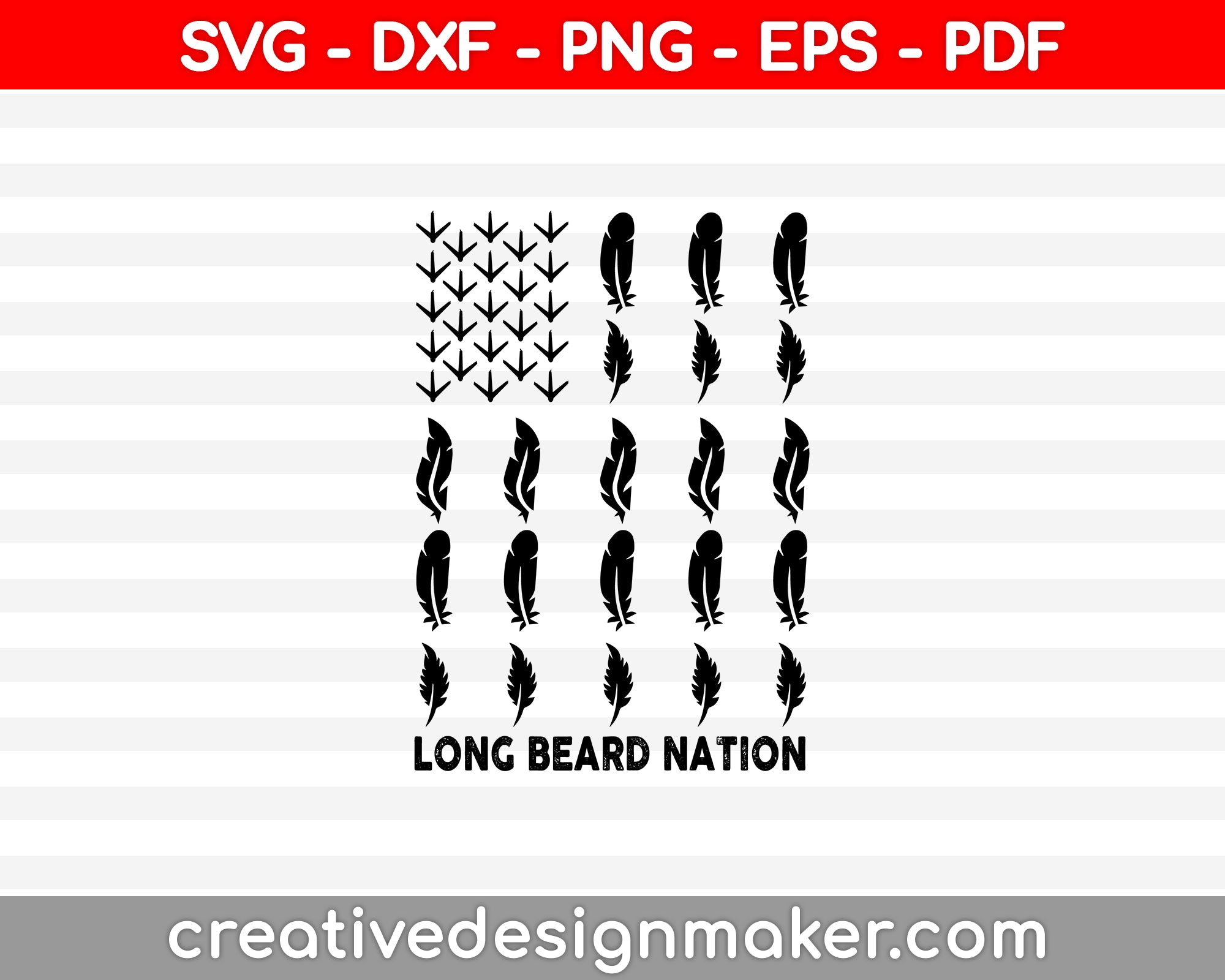 Long Beard Nation SVG PNG Cutting Printable Files