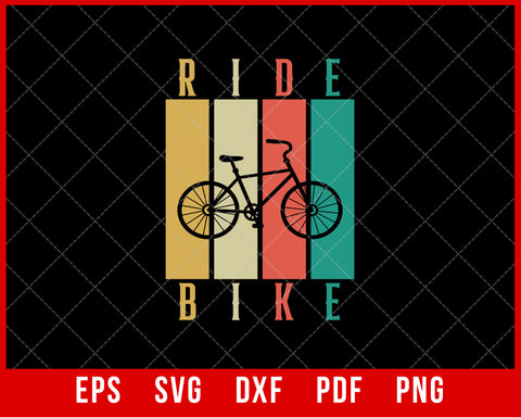 Ride Bike Retro Vintage Bicycle Sports SVG Cutting File Digital Download