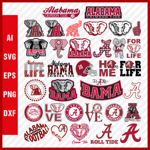 Alabama Crimson Tide svg, NCAA National Collegiate Athletic Association Team Logo Clipart Bundle