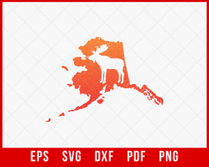 Alaska Moose Hunting SVG Cutting File Instant Download