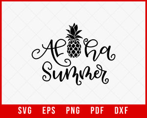 Aloha Summer Pineapple T-shirt Design Digital Download File