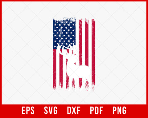 American Deer Hunter Patriotic Buck Hunting SVG Cutting File Instant Download