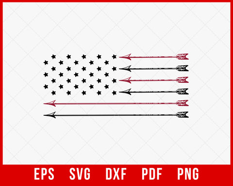 American Flag Archery Bow Hunting SVG Cutting File Instant Download