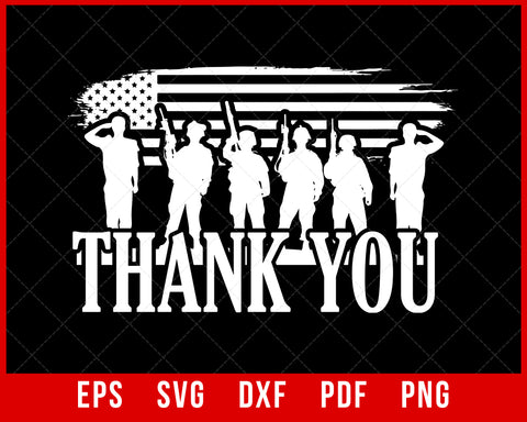 American Flag Thank You Veterans Proud Veteran T-Shirt Veteran SVG Cutting File Digital Download    
