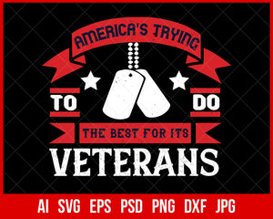 Americas Trying to Do the Best for Its Veteran Proud T-shirt Design Digital Download File