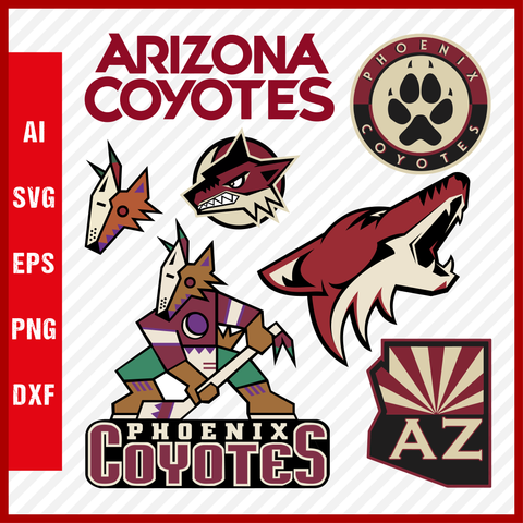 Arizona Coyotes Hockey Svg, NHL National Hockey League Team Svg Logo Clipart Bundle