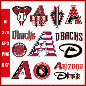 Arizona Diamondbacks MLB svg Cut Files Baseball Clipart Bundle