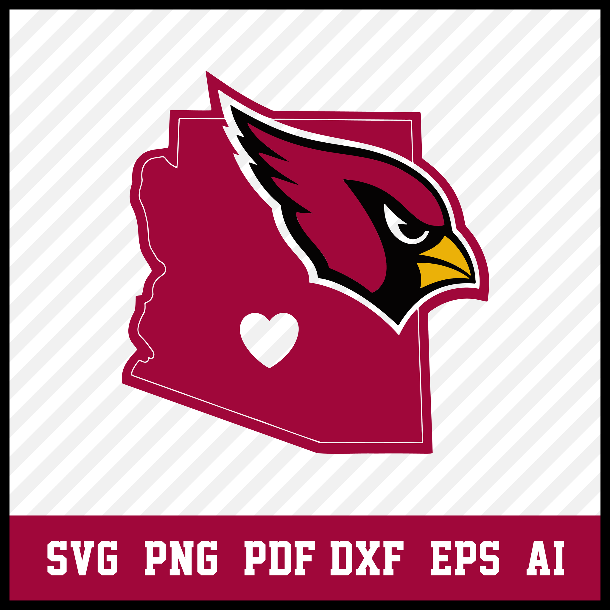 Arizona Map Cardinals svg, Arizona Cardinals Logo, Cardinals Svg, Cardinals Clipart, Football SVG, Svg File for cricut, Nfl Svg  • INSTANT Digital DOWNLOAD includes: 1 Zip and the following file formats: SVG, DXF, PNG, AI, PDF