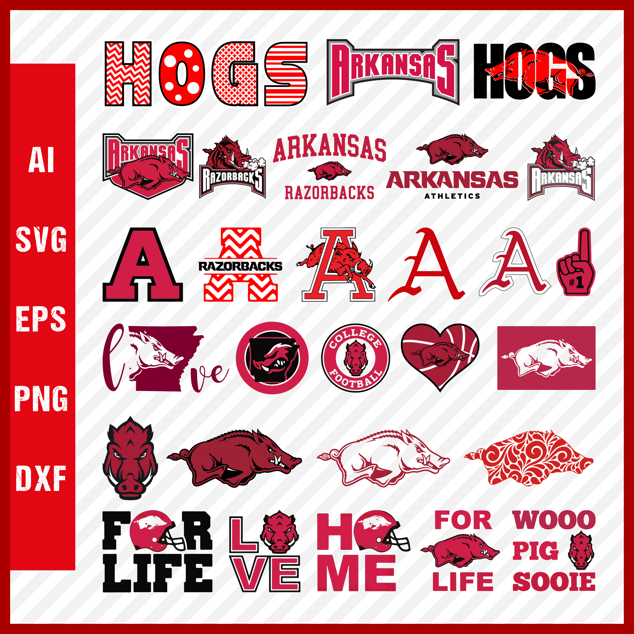 NCAA Arkansas Razorbacks 4x4 Perfect Cut White Decal – Officially Licensed, Removable & Reusable Team Decal