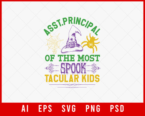 Assistant Principal of The Most Spooktacular Kids Halloween Editable T-shirt Design Instant Download File