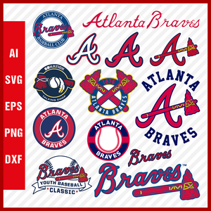 Atlanta Braves MLB svg Cut Files Baseball Clipart Bundle