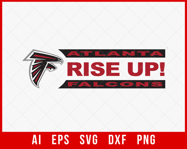 Atlanta Falcons RISE UP with Logo Type NFL Football Die-Cut MAGNET