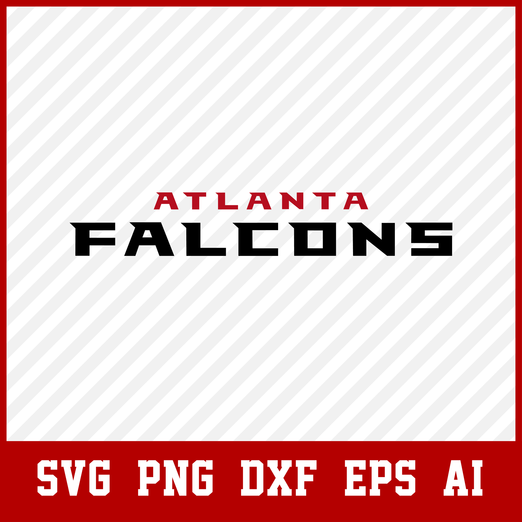 Atlanta Falcons Text logo svg, Football, NFL logo, team svg, dxf, clipart, cut file, vector, eps, pdf, logo, icon  • INSTANT Digital DOWNLOAD includes: 1 Zip and the following file formats: SVG, DXF, PNG, AI, PDF  • Artwork files are perfect for printing, resizing, coloring and modifying with the appropriate software.  • These digital clip art files are perfect for any projects such as: Scrap booking, paper goods, DIY invitations & announcements, clothing and accessories, party favors, cupcake toppers, labe