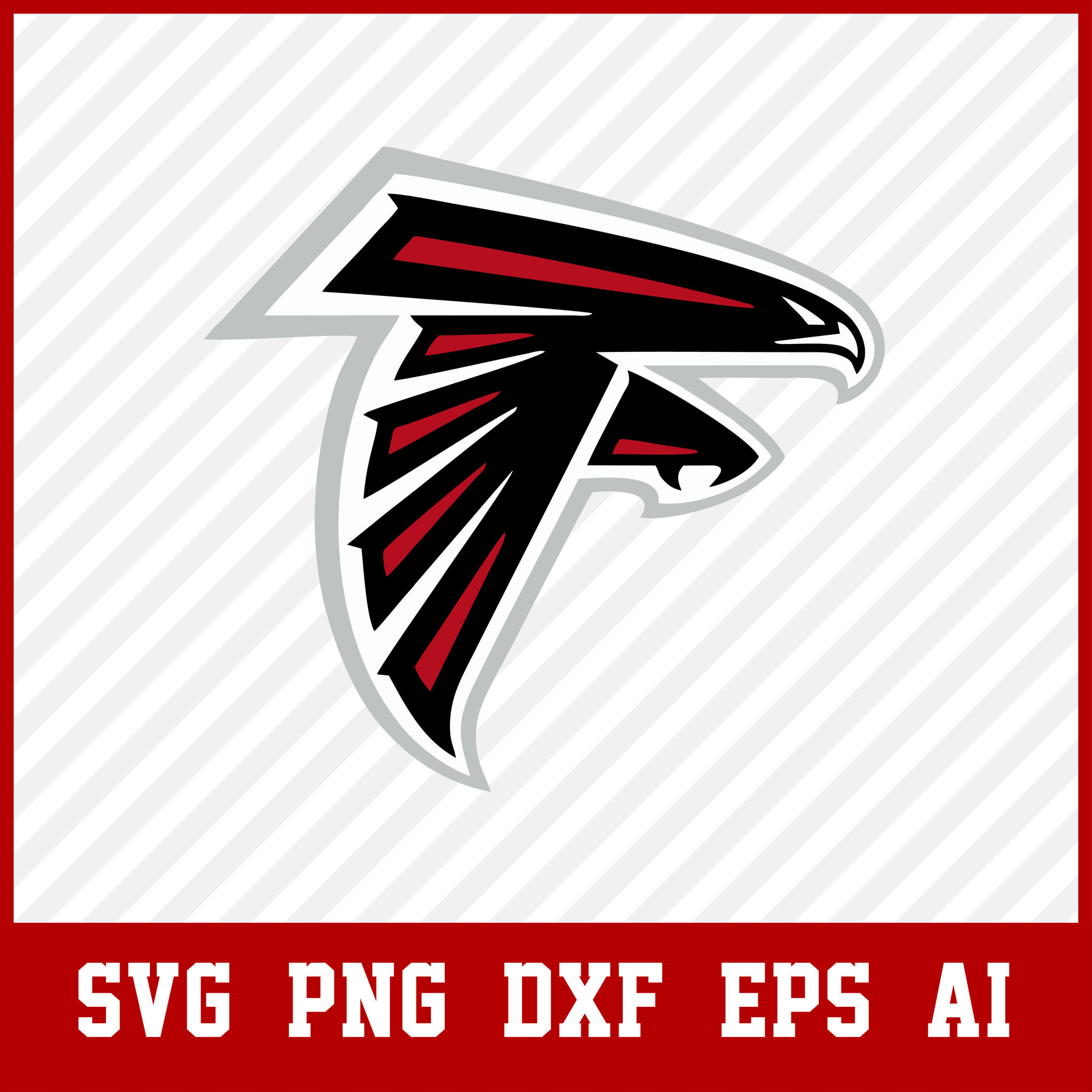 Atlanta Falcons logo svg, Football, NFL logo, team svg, dxf, clipart, cut file, vector, eps, pdf, logo, icon  • INSTANT Digital DOWNLOAD includes: 1 Zip and the following file formats: SVG, DXF, PNG, AI, PDF  • Artwork files are perfect for printing, resizing, coloring and modifying with the appropriate software.