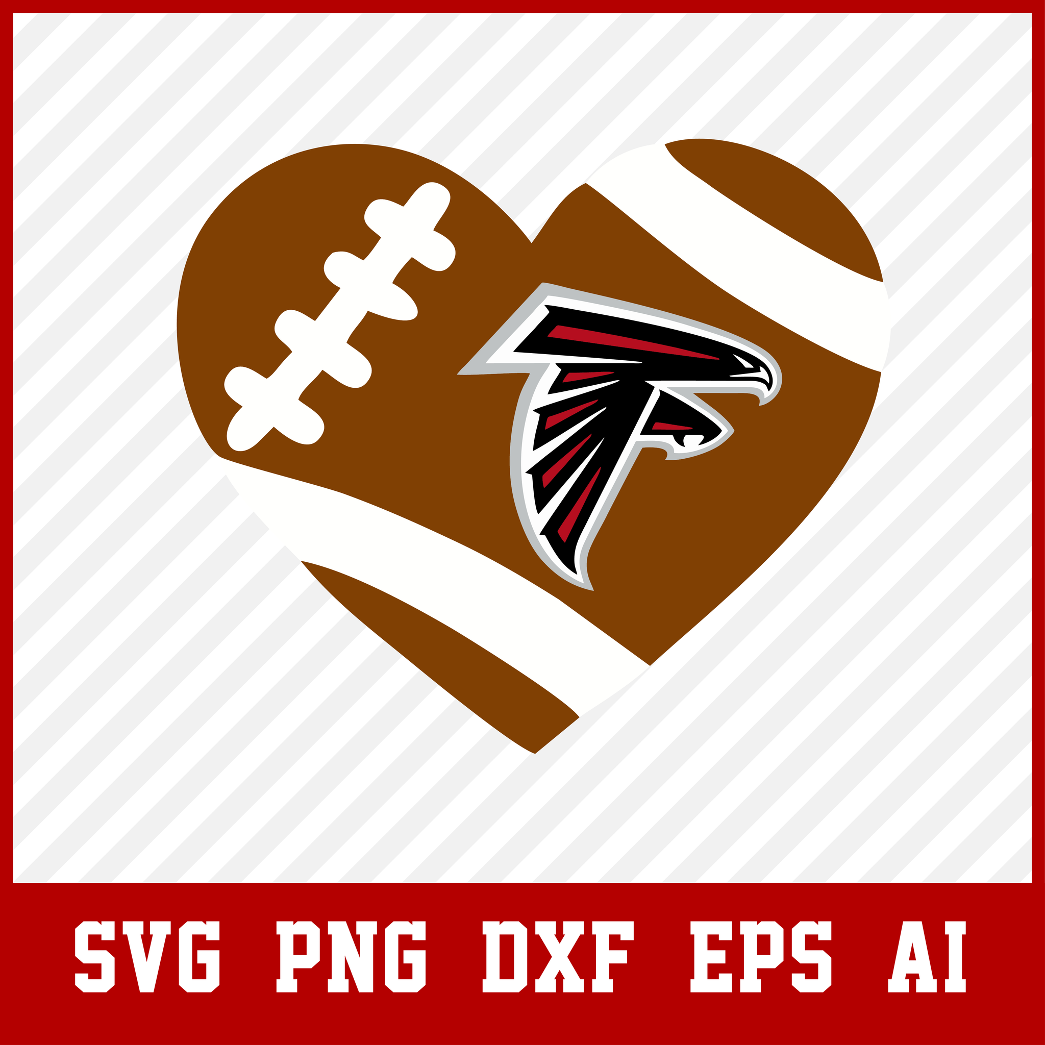 Atlanta Falcons love Svg - Png, Falcons hearts Svg, Falcons svg For Cricut, Atlanta Falcons Logo Svg, Atlanta Falcons Cut File, NFL Svg  • INSTANT Digital DOWNLOAD includes: 1 Zip and the following file formats: SVG, DXF, PNG, AI, PDF