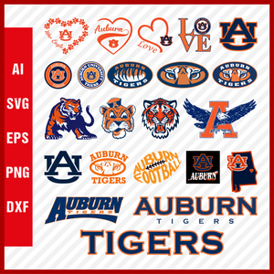 Auburn Tigers svg NCAA National Collegiate Athletic Association Team Logo Clipart Bundle