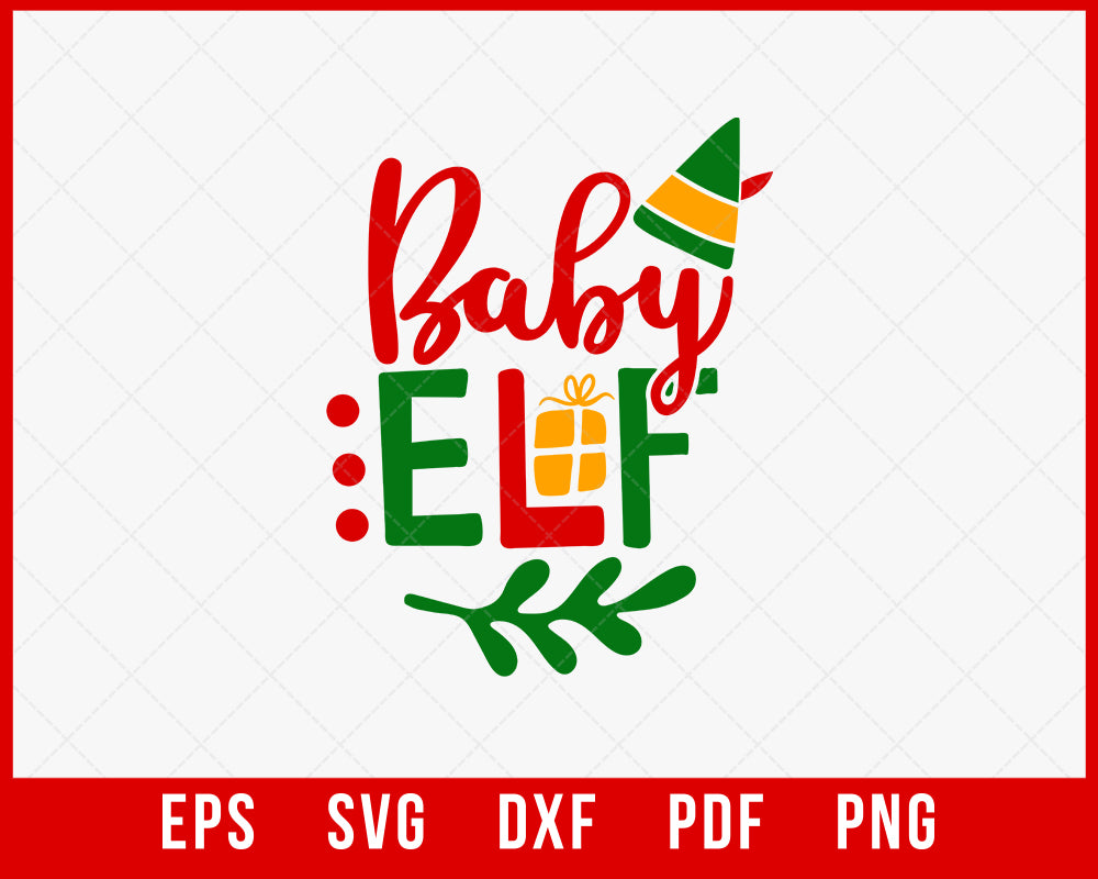 Baby Elf Santa Clause Xmas Christmas SVG Cutting File Digital Download