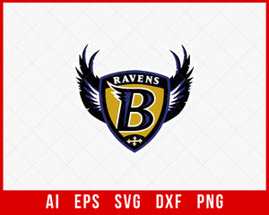 Baltimore Clipart Ravens Silhouette NFL Team Logo SVG Cut File for Cricut Silhouette Digital Download
