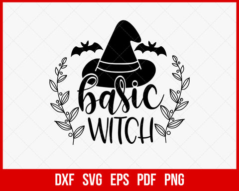 Basic Witch & Broom Stick Funny Halloween SVG Cutting File Digital Download