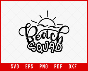 Beach Squad Summer T-shirt Design Digital Download File