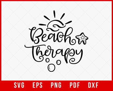 Beach Therapy Summer T-shirt Design Digital Download File