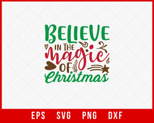 Believe In the Magic of Christmas Grinch Fabric SVG Cut File for Cricut and Silhouette