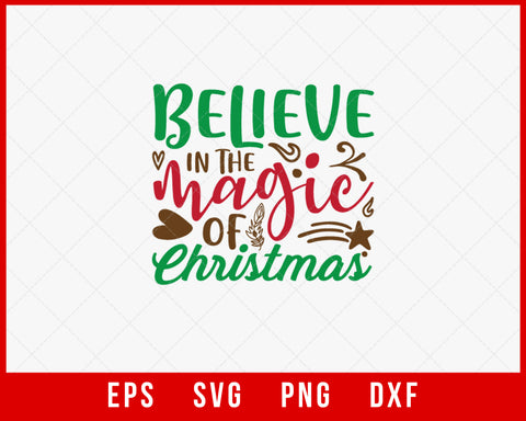 Believe In the Magic of Christmas Grinch Fabric SVG Cut File for Cricut and Silhouette