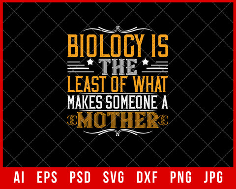 Biology is the Least of What Makes Someone a Mother Mother’s Day Gift Editable T-shirt Design Ideas Digital Download File