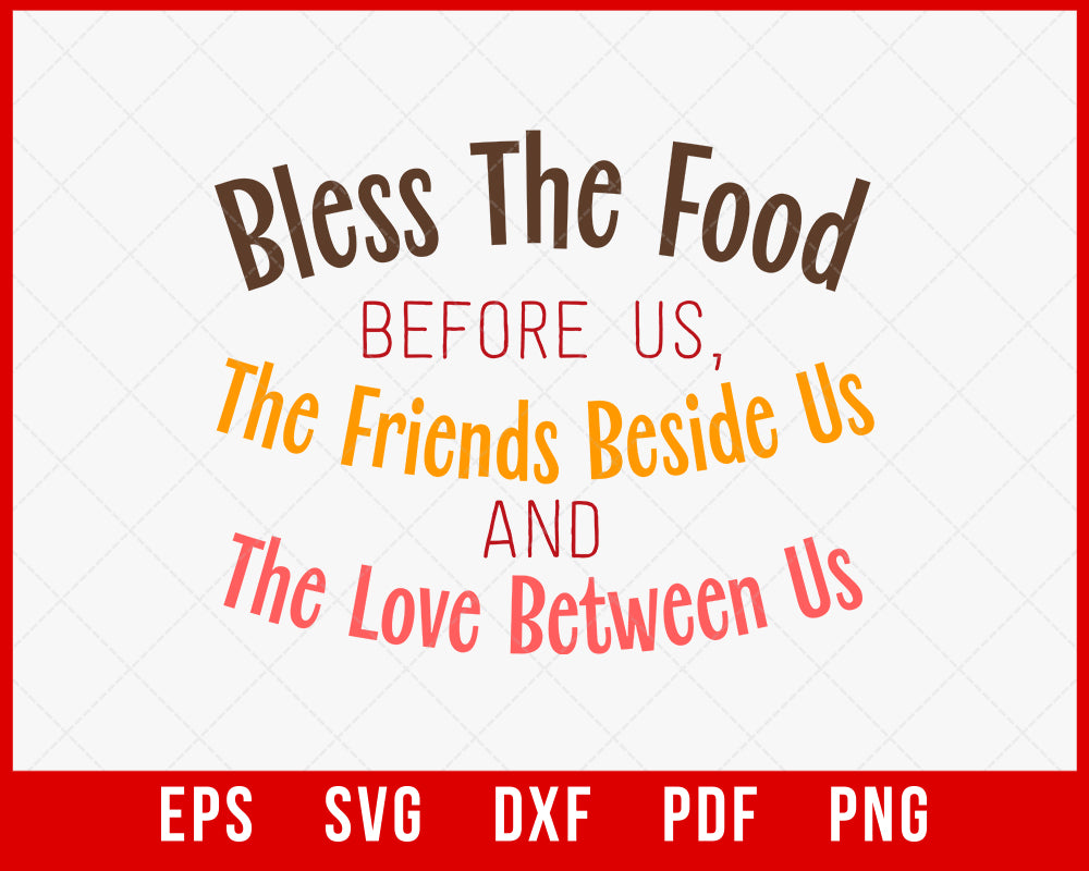 Bless The Food Before Us Thanksgiving SVG Cutting File Digital Download