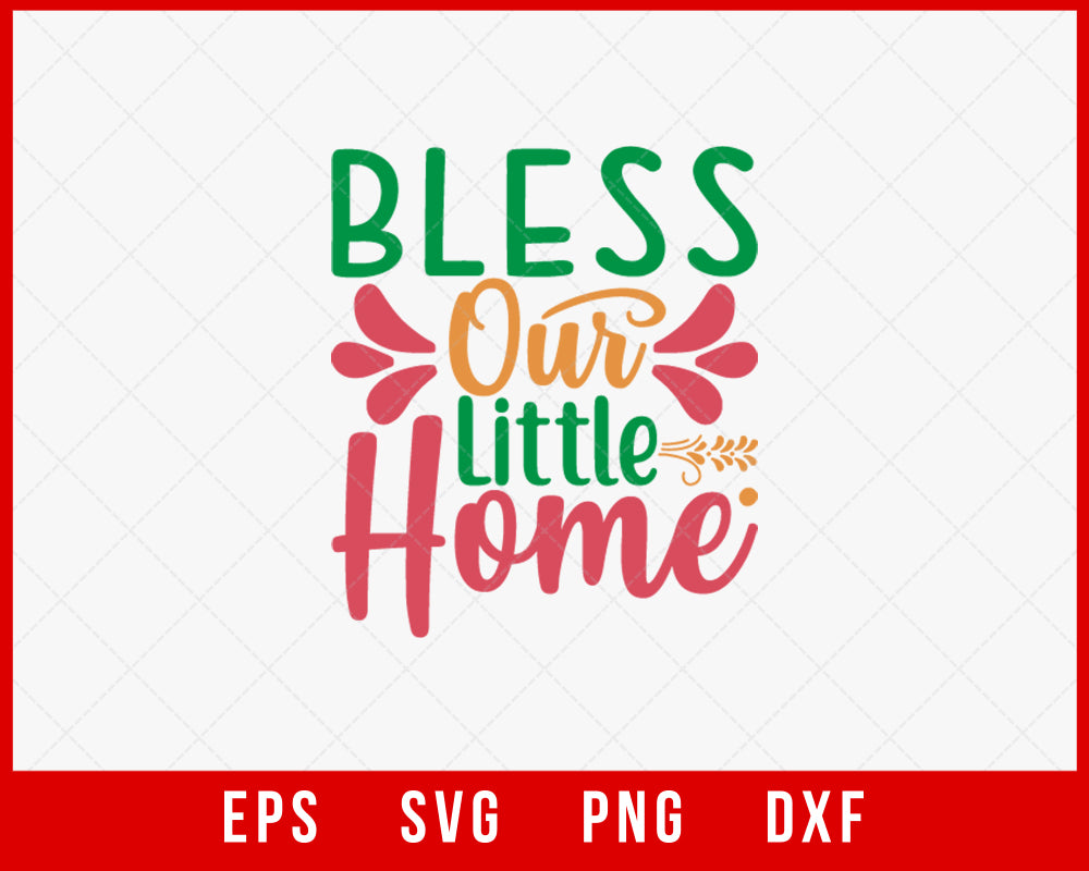 Blesse Our Little Home Ugly Christmas Pajama SVG Cut File for Cricut and Silhouette